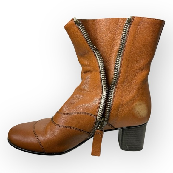 Chloé Lexie Seamed Leather Short Boot in Tan 36 - Picture 7 of 12